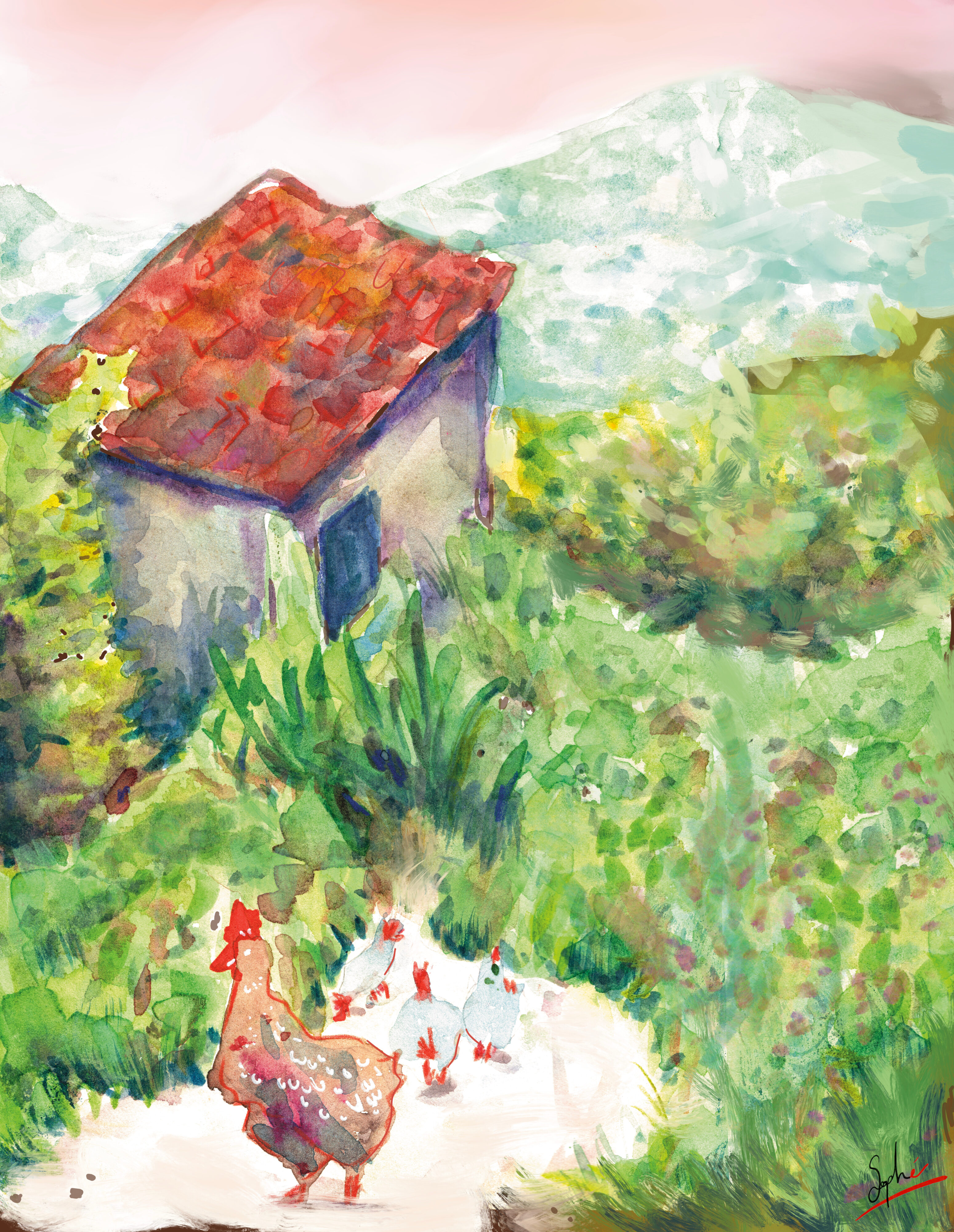 Maison à la montagne par Sophé