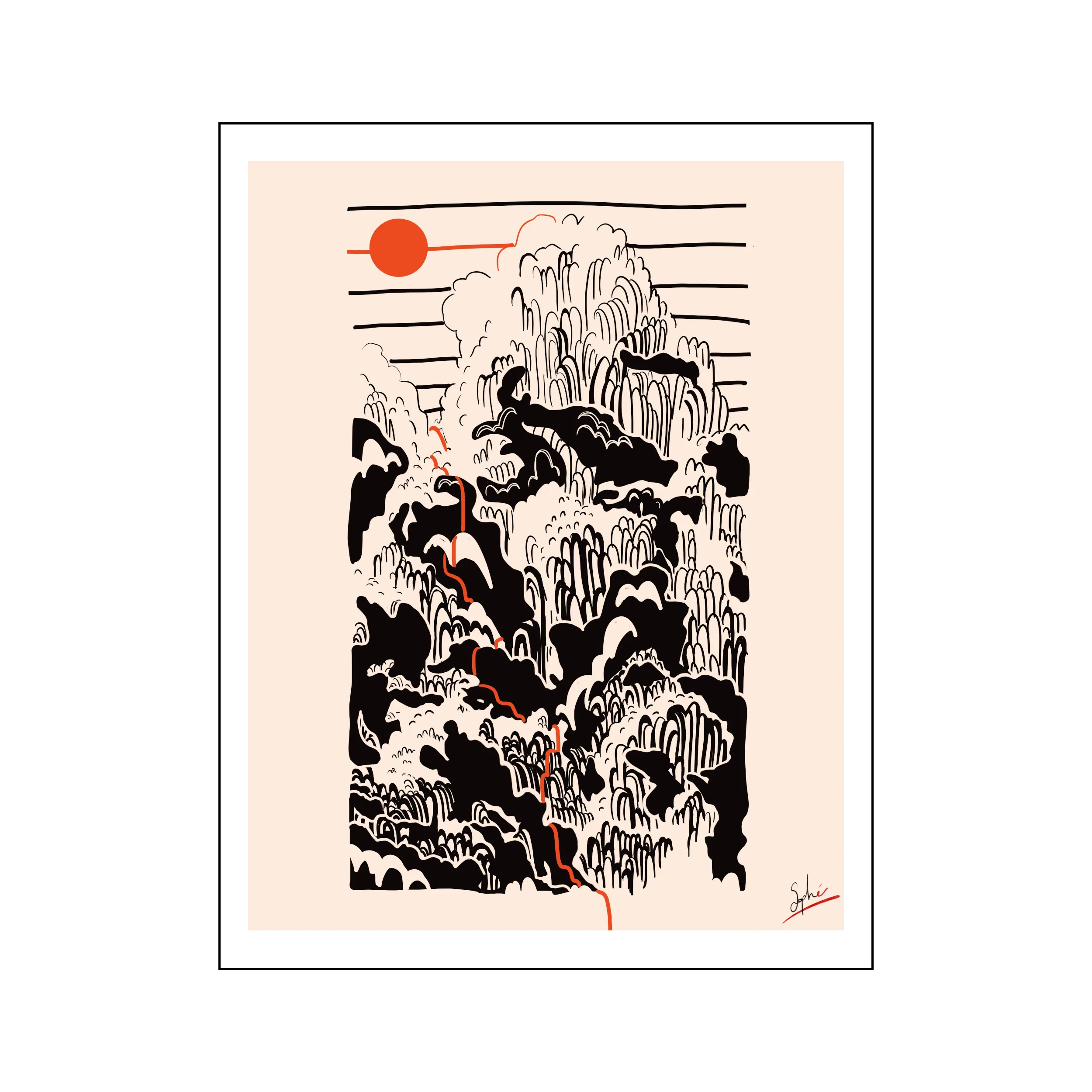 Montagnes et soleil par Sophé