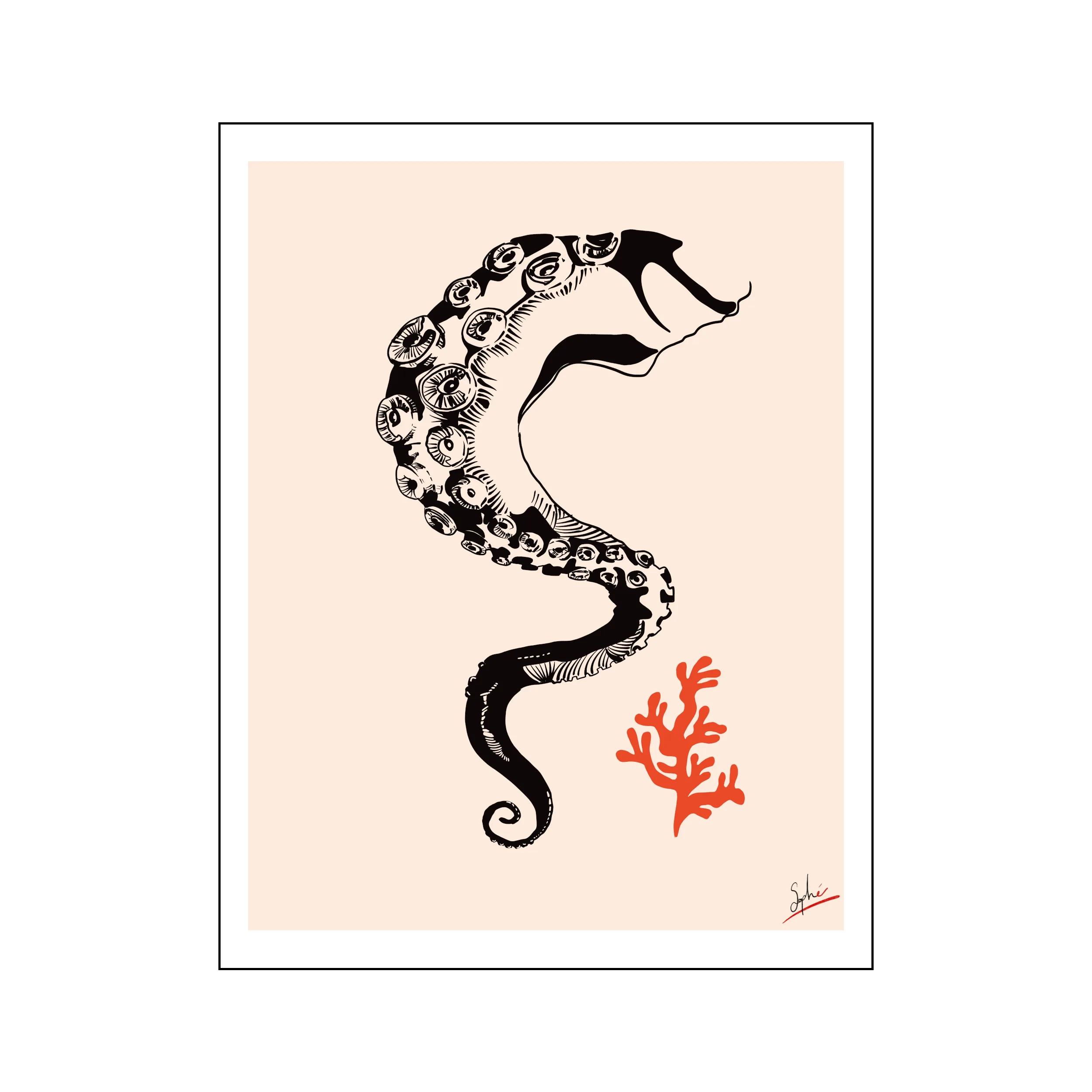 Poulpe et corail par Sophé