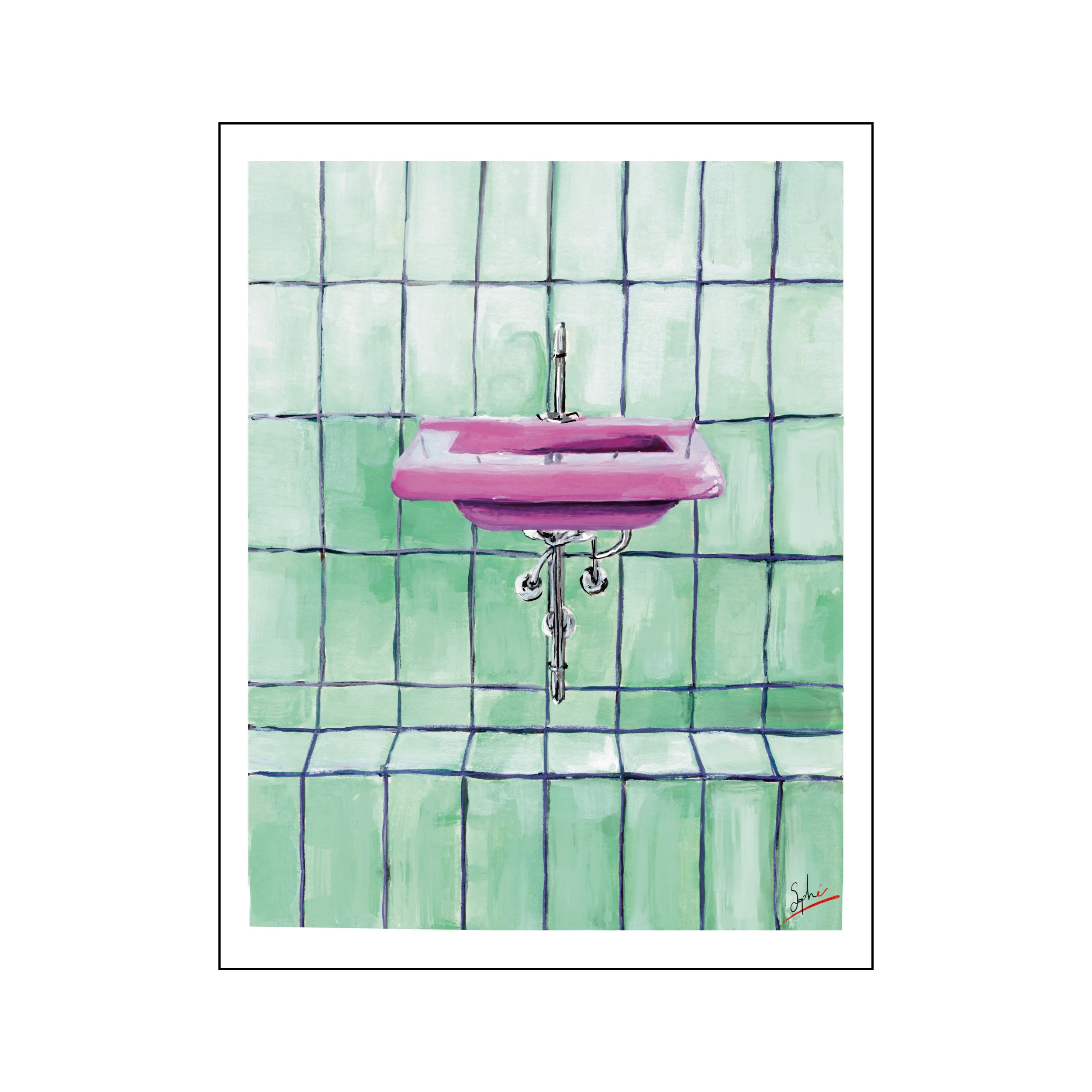 Lavabo rose par Sophé