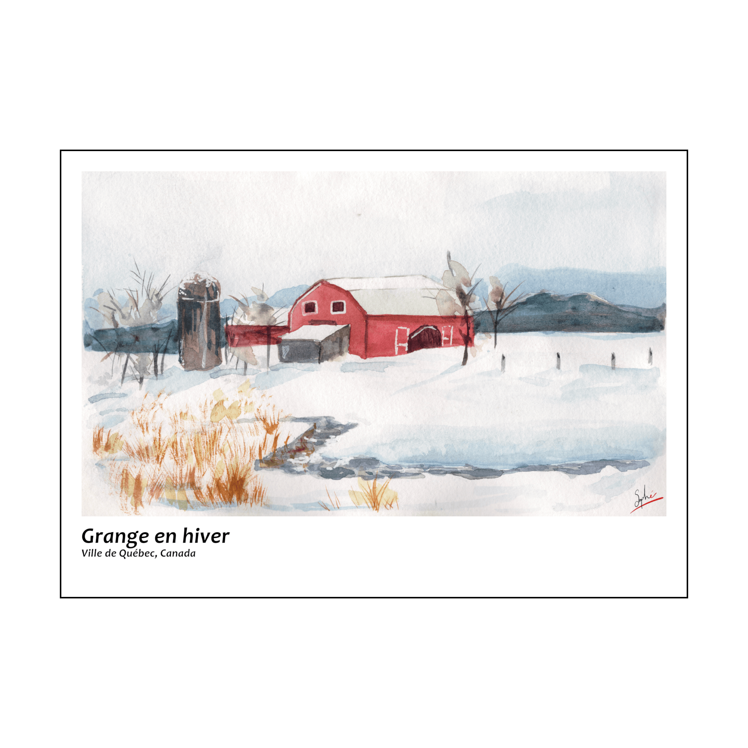 Grange en hiver par Sophé