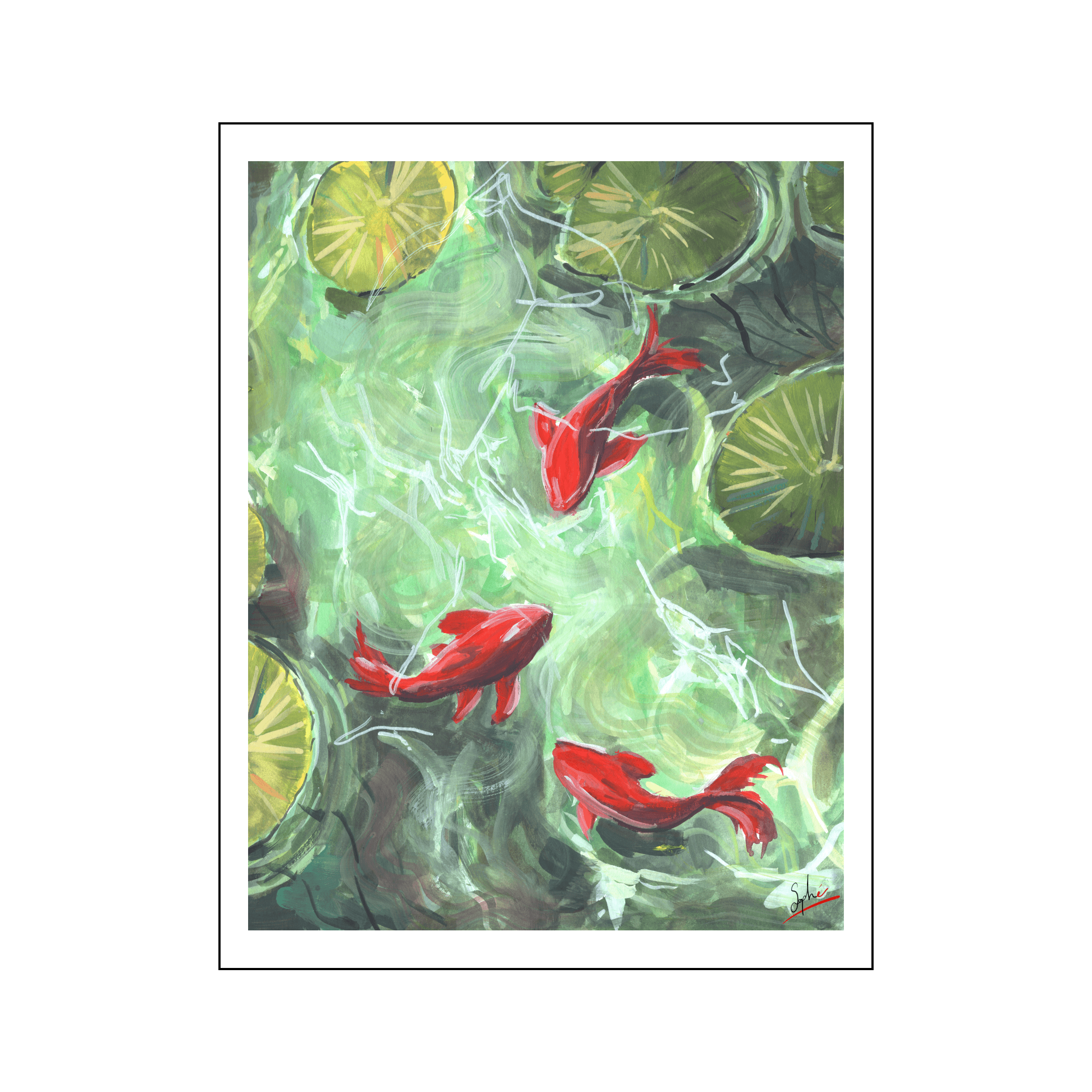 Poissons et nénuphars par Sophé
